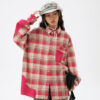 Women's American Retro Tassel Paneled Plaid Long-Sleeve Loose Shirt
