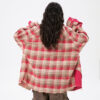 Women's American Retro Tassel Paneled Plaid Long-Sleeve Loose Shirt