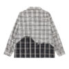 Women's American Street Style Paneled Plaid Long-Sleeve Shirt - Distressed Oversized Loose Blouse for Autumn