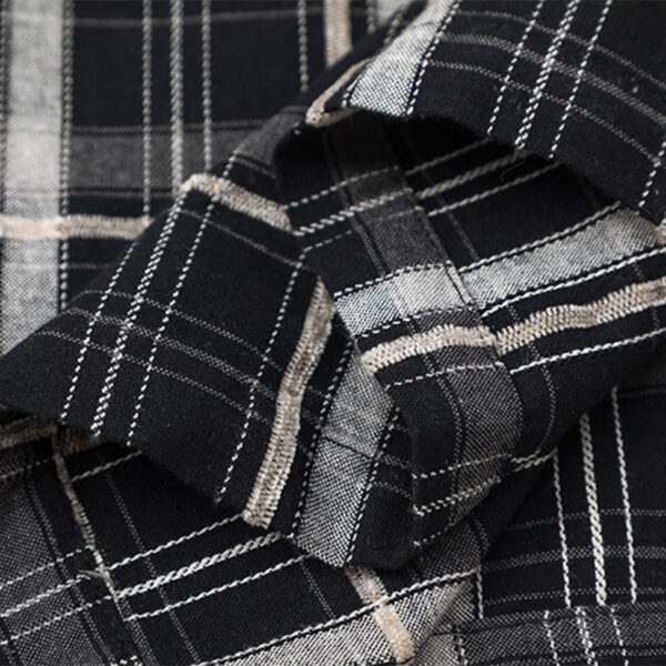 Women's American Street Style Paneled Plaid Long-Sleeve Shirt - Distressed Oversized Loose Blouse for Autumn