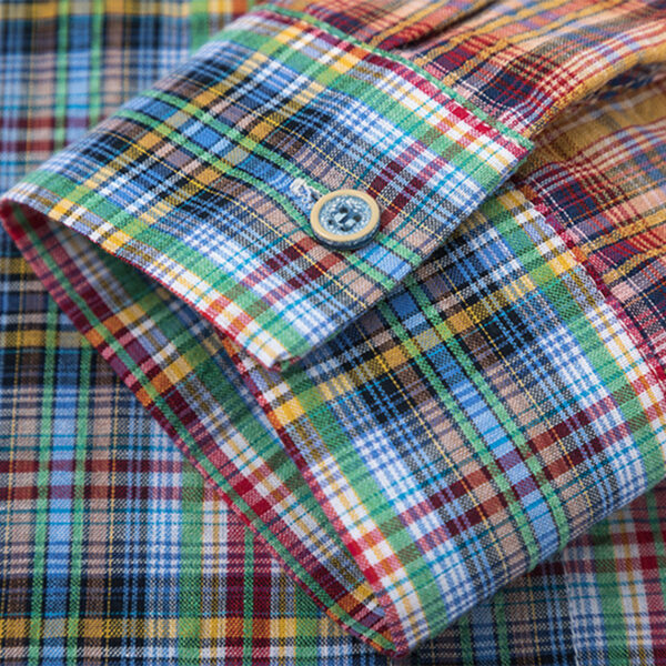 Women's American Retro Color-Block Plaid Paneled Long-Sleeve Shirt - Loose Top for Spring & Autumn