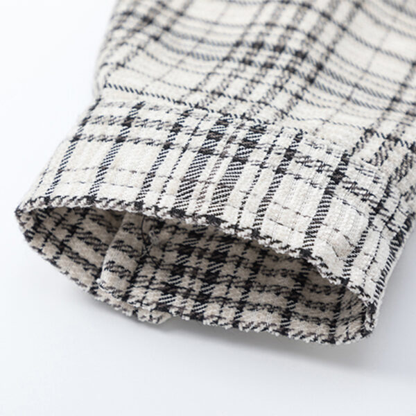 Women's American Street Style Paneled Plaid Long-Sleeve Shirt - Distressed Oversized Loose Blouse for Autumn