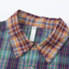 Women's American Retro Color-Block Plaid Paneled Long-Sleeve Shirt - Loose Top for Spring & Autumn