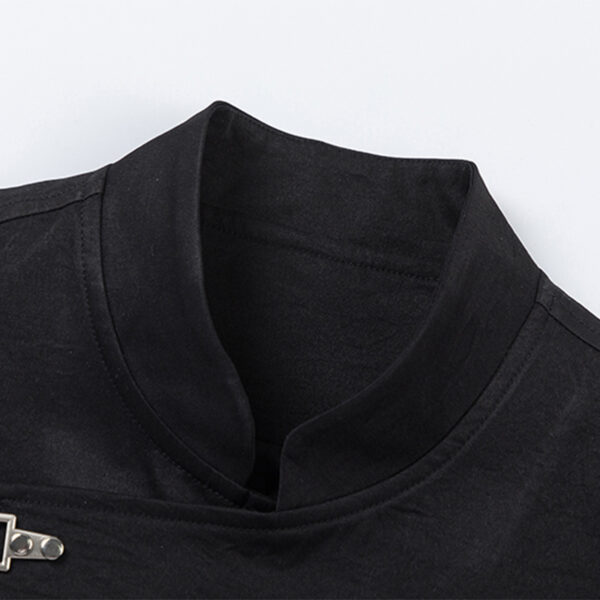 Women's American Streetwear Brand 3-Stripe Asymmetrical Placket Metal-Button Loose Jacket - Ins Trendy Outerwear