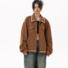 American Retro Patchwork Embroidered Suede Jacket, Japanese-style Chanel-inspired Preppy Jacket
