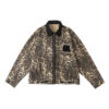 American Streetwear Reversible-Zip Leopard Print Distressed Collared Jacket, INS Trendy Outerwear