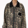 American Streetwear Reversible-Zip Leopard Print Distressed Collared Jacket, INS Trendy Outerwear